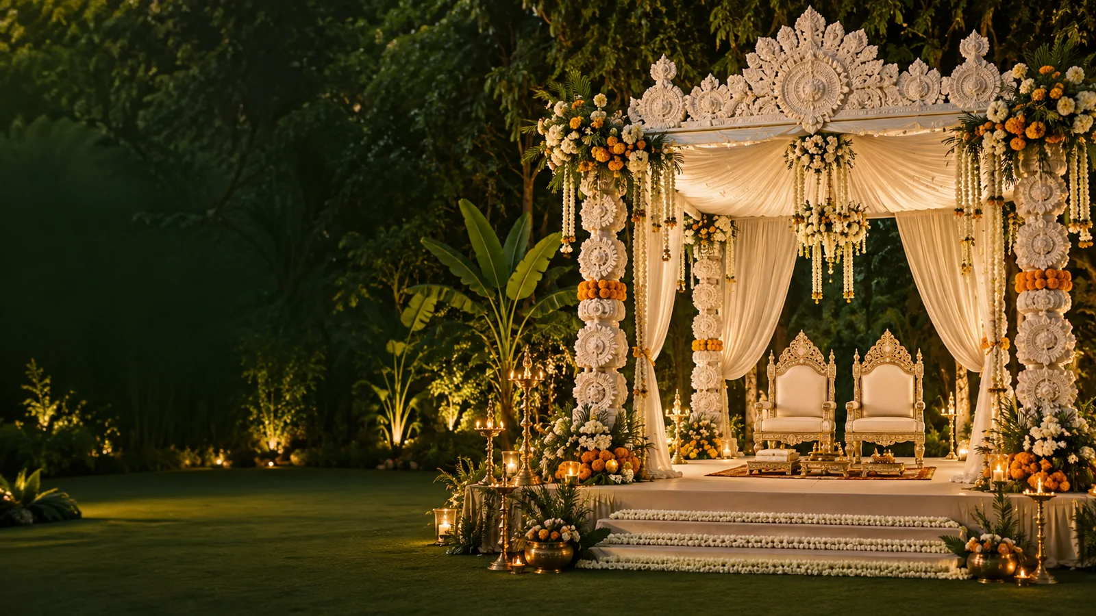 AI-generated event inspiration: Bengali Wedding — Pandal & Stage